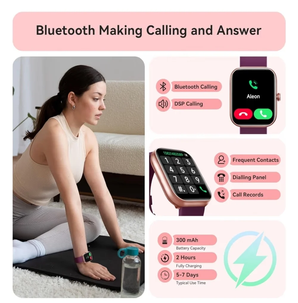 Smart Watch for Women Men, Smartwatch for iPhone & Android Bluetooth (Answer/Cal
